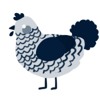 A mist and tumblr chicken with a lace pattern