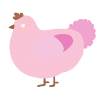 A rose and pink chicken with a lace pattern