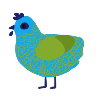 (unnamed), a sky and chartreuse chicken with a double-lace pattern