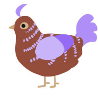 hmmm pudding, a russet and lilac chicken with a half-bar pattern