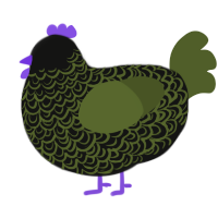 (unnamed), a black and olive chicken with a double-lace pattern