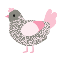 A ash and rose chicken with a double-lace pattern