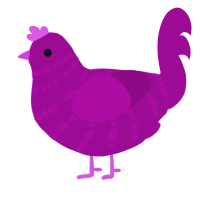 close plum-, a plum chicken with a bar pattern