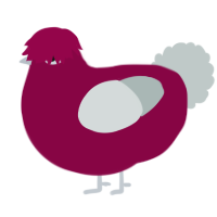 lil ibuprofen, a maroon and silver chicken