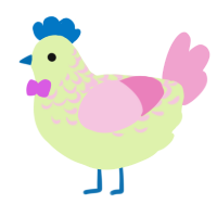 A apple and pink chicken with a half-lace pattern