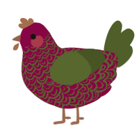 Pomegranate Slush, a maroon and olive chicken with a double-lace pattern