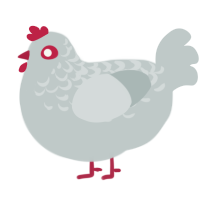 (unnamed), a silver chicken with a half-lace pattern