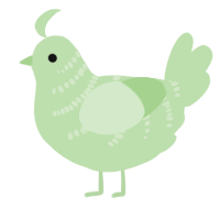 A gluppy chicken with a half-bar pattern