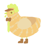 Slungus, a honey and beige chicken with a bar pattern