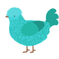 seafarer, a aqua and turquoise chicken with a double-lace pattern