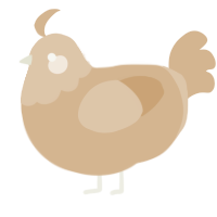 Buttercup, a beige chicken with a head pattern