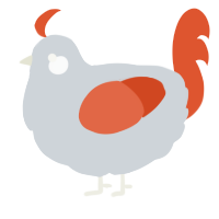 A mist and vermilion chicken