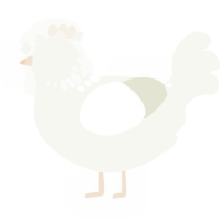 Rebecca de Winter, a white chicken with a neck-speckle pattern