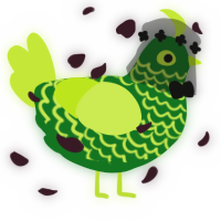 A leaf and lime chicken with a lace pattern