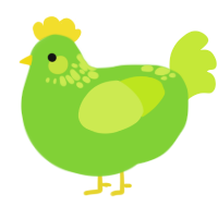 Lemon n Lime, a grass and lime chicken with a neck-speckle pattern