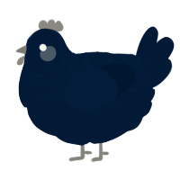 A tumblr chicken with a half-lace pattern