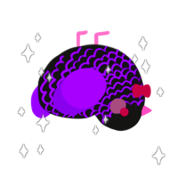 A black and violet chicken with a lace pattern