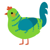 Algae, a grass and sea chicken with a half-bar pattern