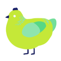 Expensiveassproject, a lime and spring chicken with a neck-band pattern