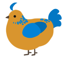 Cute colors, a orange and sapphire chicken with a neck-speckle pattern