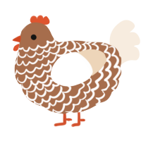 Chocolate orange, a brown and cream chicken with a lace pattern