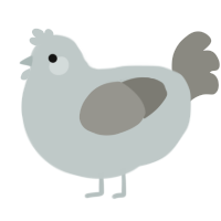 Soot, a silver and ash chicken
