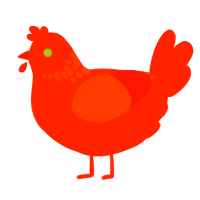 Psycho Killer, a vermilion chicken with a neck-speckle pattern