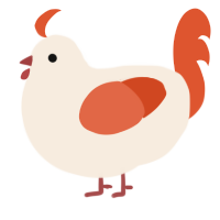 Sweet Nuthin, a cream and vermilion chicken