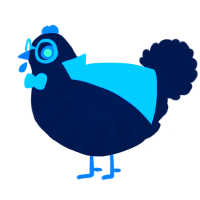 A tumblr chicken with a bar pattern