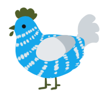 A sky and mist chicken with a bar pattern