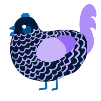 A tumblr and lilac chicken with a lace pattern