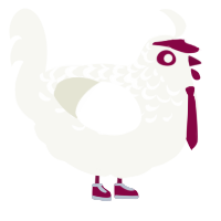 Powdered Sugar, a white chicken with a half-lace pattern
