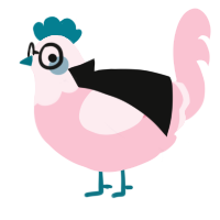 A rose chicken with a head pattern