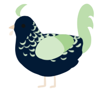 A tumblr and gluppy chicken with a half-lace pattern