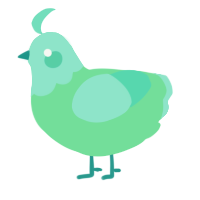 A spring and mint chicken with a head pattern