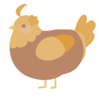 A brown and orange chicken with a head pattern