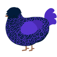 A tumblr and indigo chicken with a double-lace pattern