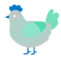 (unnamed), a silver and mint chicken with a lace pattern
