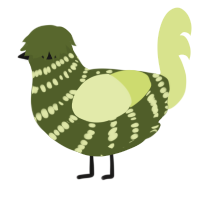 A olive and lemon chicken with a bar pattern