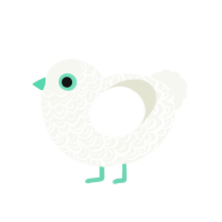 A white chicken with a double-lace pattern