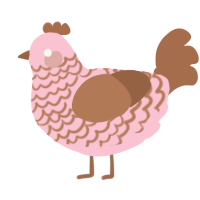 (unnamed), a rose and brown chicken with a lace pattern
