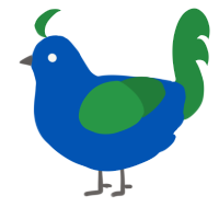 Lindsey, a ultramarine and viridian chicken