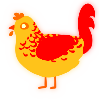 A ash and wine chicken with a half-lace pattern