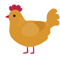 Her, a orange chicken with a neck-band pattern