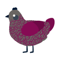 (unnamed), a grey and wine chicken with a double-lace pattern
