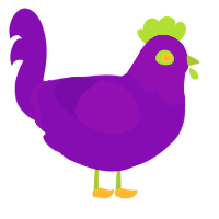 happy halloween, a violet chicken with a head pattern