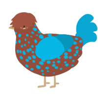 (unnamed), a russet and cerulean chicken with a speckle pattern