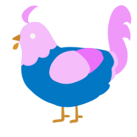 紫蓝, a sapphire and lavender chicken with a head pattern