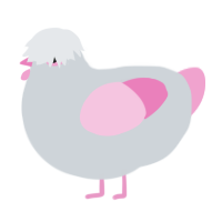 A mist and pink chicken