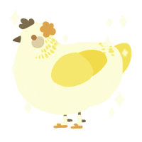 A white and yellow chicken with a neck-band pattern